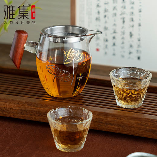 雅集茶具龙胆木把公道杯360ml-带茶隔（荷花款） 商品图12