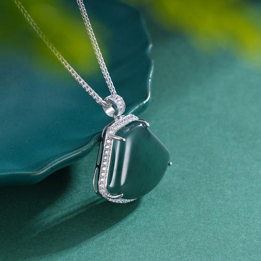 子佩集S925银【静谧之韵】套链纯银【YL-7421】时尚翡翠项链2501 商品图1