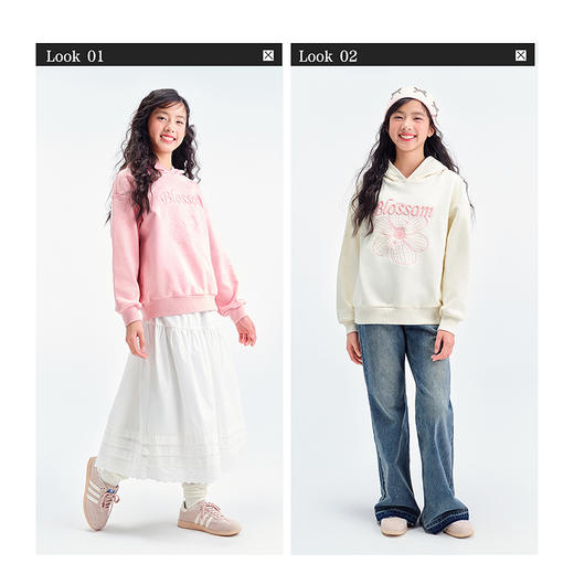 笛莎Deesha青少年女童卫衣2025春季女童连帽卫衣 商品图3