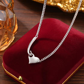 子佩集S925银【向爱靠拢】项链纯银【AE00032】原创2爱心2501