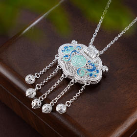 子佩集S990银【幸福印记】吊坠纯银【MXDZ030】珐琅彩锁(不含链)2501