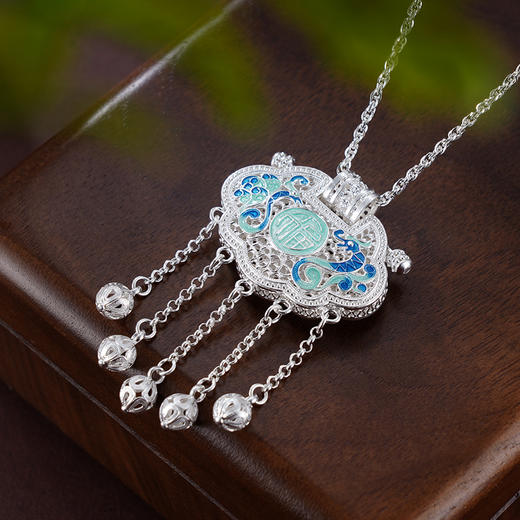 子佩集S990银【幸福印记】吊坠纯银【MXDZ030】珐琅彩锁(不含链)2501 商品图2