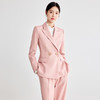 IWY/粉色职业套装女士高级感长袖西装工作服职场通勤女神范西服套裤WCP093 商品缩略图4