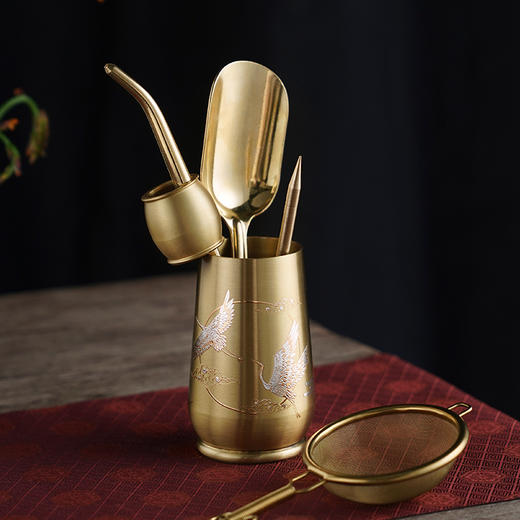 雅集茶具茶道铜六君子（竹节） 商品图7