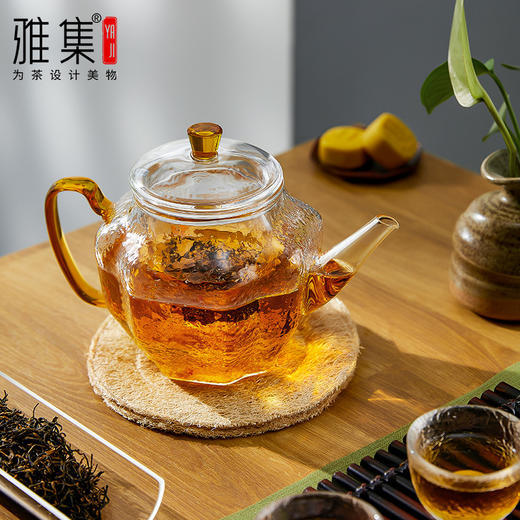 雅集玻璃壶苏窗锤纹泡茶壶700ml 商品图2