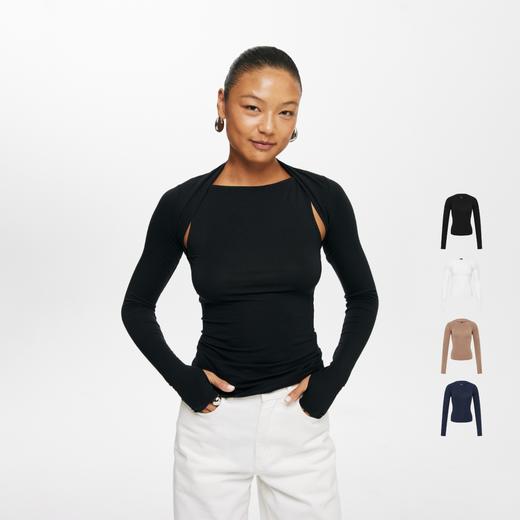 oneup一字领坎肩两件套T恤 商品图3