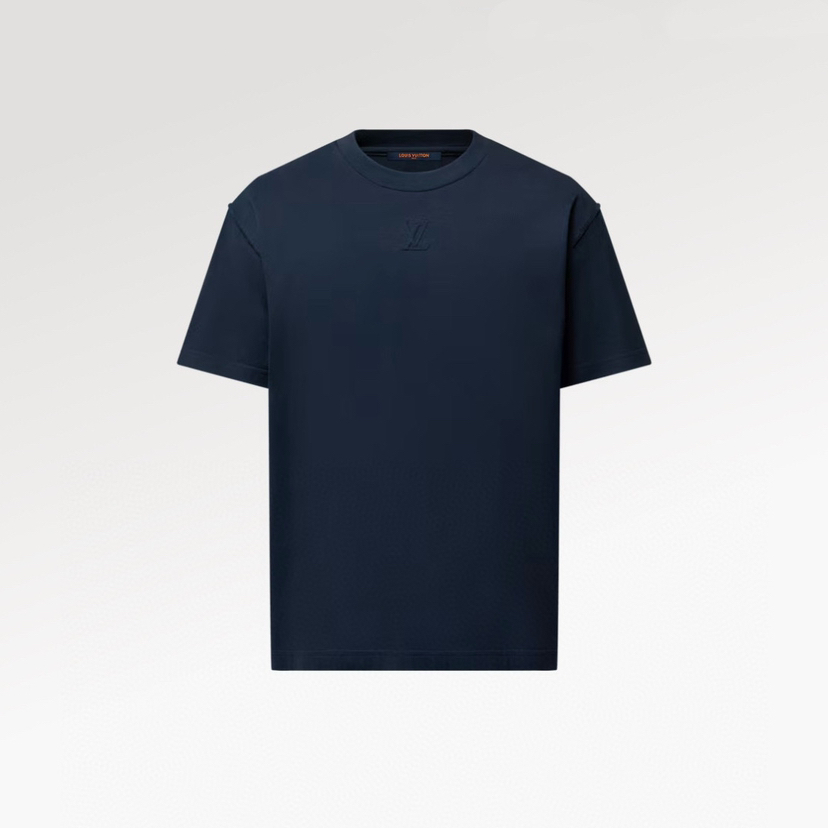 L-T （男装）海军蓝压纹标识T恤