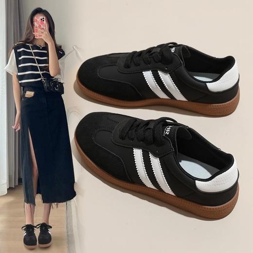 ZHR德训鞋女2024年新款百搭复古休闲鞋运动阿甘鞋厚底低帮板鞋女 商品图1