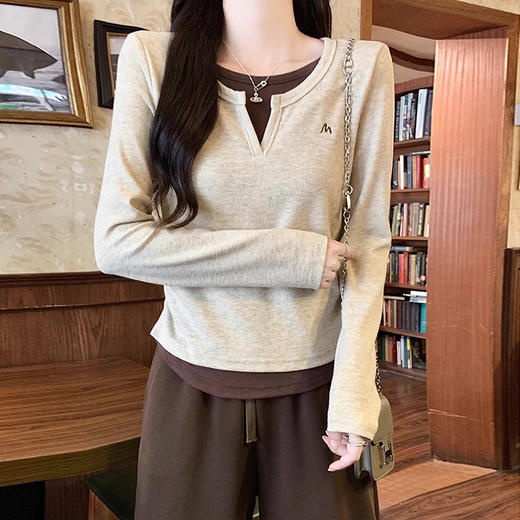 裁缝学苑AS409 假两件打底衫纸样长袖t恤女内搭小衫打版裁剪样板图 商品图2