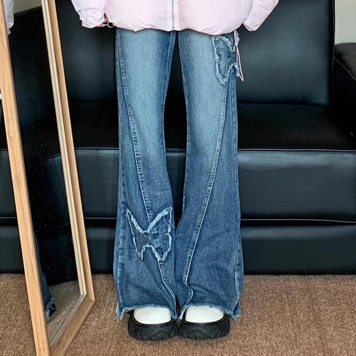 裁缝学苑AS408美式复古蝴蝶刺绣牛仔裤纸样女装裤子马蹄微喇高腰样板 商品图2