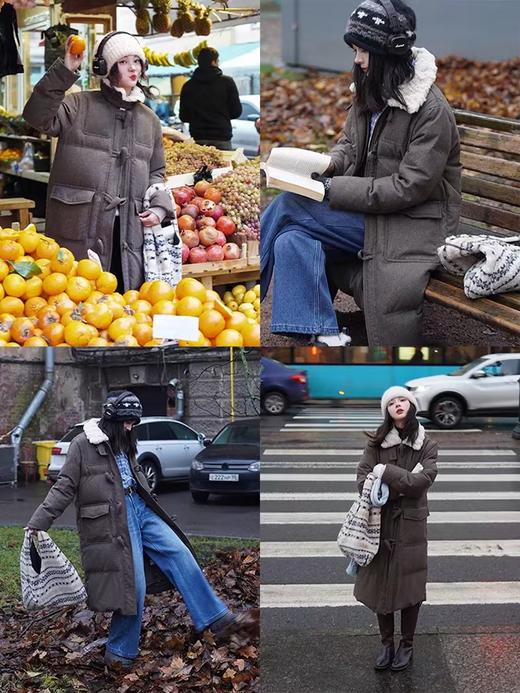 浮生八记/24D201/英伦毛领牛角扣中长90白鸭绒大衣式羽绒服 商品图3