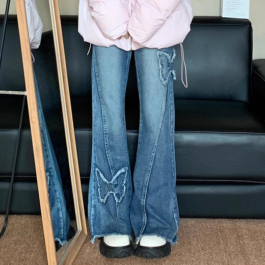 裁缝学苑AS408美式复古蝴蝶刺绣牛仔裤纸样女装裤子马蹄微喇高腰样板 商品图4