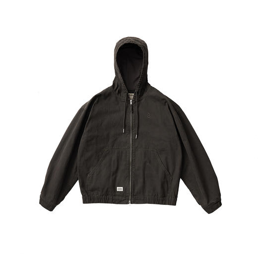 吃茶去chichaqu25全棉洗水做旧带帽夹克宽松复古休闲街头工装 商品图4