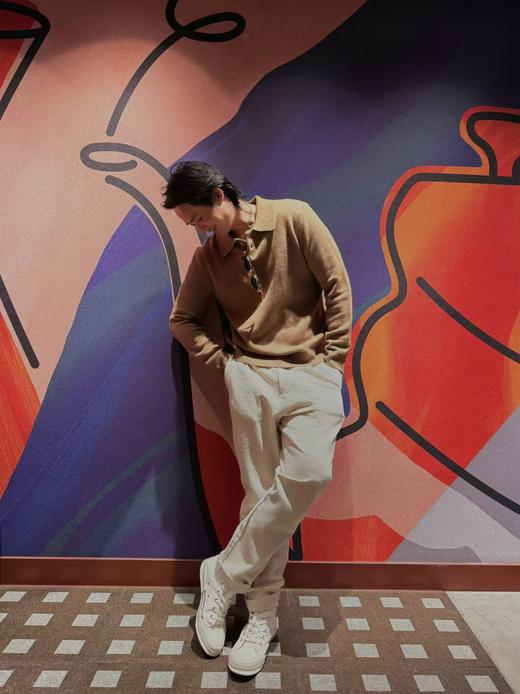 顺丰包邮52547洛诗琳老钱风秋冬精纺polo领长袖羊绒衫1032 商品图3