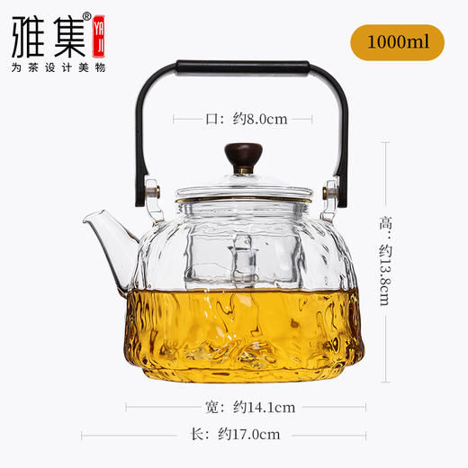 雅集玻璃壶映泉蒸煮二用提梁壶1000ml 商品图0