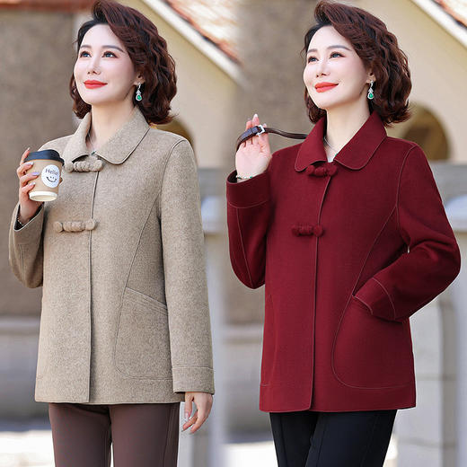 MC 219时尚双面呢外套洋气妈妈中长款呢子大衣 商品图3