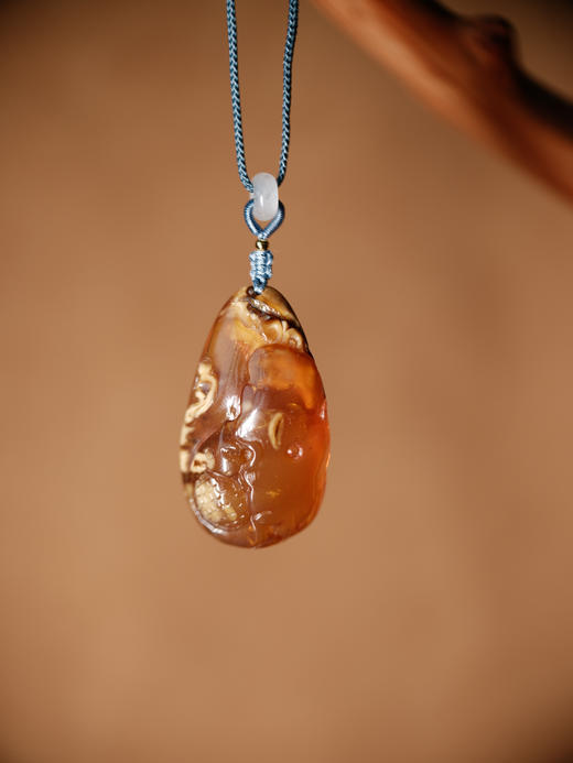 根珀巧雕 金玉满堂吊坠【器悟雅玩】 商品图0