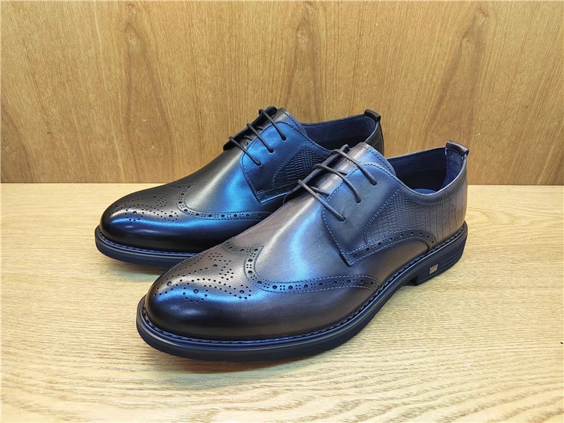 豪行春季新款12166106纯皮真皮商务休闲男鞋皮鞋单鞋