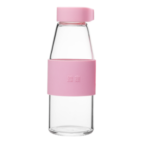 雅集玻璃杯随手杯易拧杯380ml（红色）