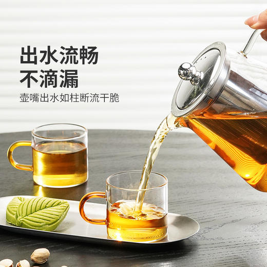 雅集玻璃壶璃山壶550ml（压嘴-不锈钢款） 商品图4