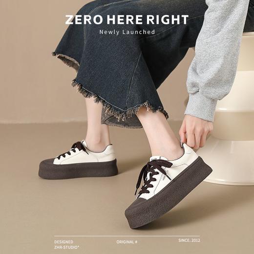 ZHR则则厚底双鞋带休闲鞋软底耐磨女鞋松糕底2024秋ins百搭休闲鞋 商品图8