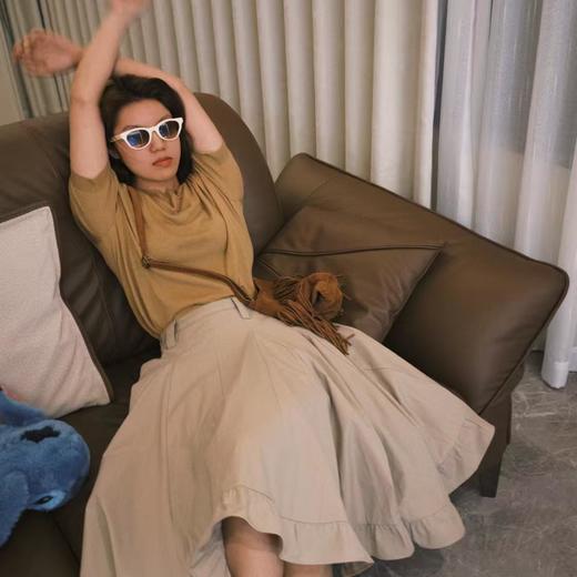 顺丰包邮52646洛诗琳新款经典轻盈丝光羊毛绒针织短袖850 商品图4