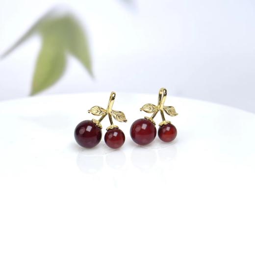 血珀圆珠樱桃吊坠约6-8mm 商品图0