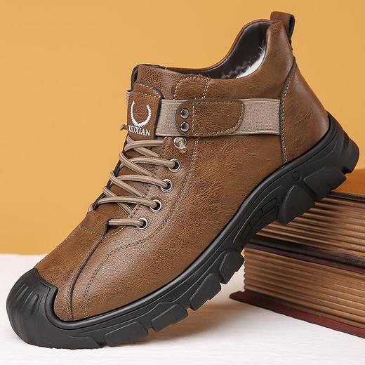 冬季男士马丁靴户外棉靴子厚底高帮鞋加绒棉鞋百搭运动休闲鞋 商品图0