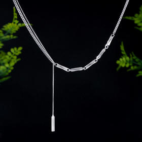 子佩集S925银【清风之舞】项链纯银【AE00091】原创2双层2501
