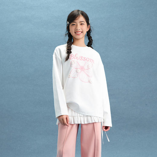 笛莎Deesha青少年女童T恤2025春季女童两面双T恤 商品图1