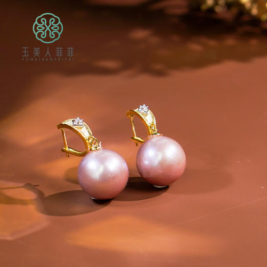 玉美人菲菲#S925珍珠耳坠约13mm 商品图0