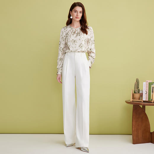 EITIE爱特爱利落通勤显瘦直筒高腰百搭休闲裤2025春季新款A2505507 商品图3