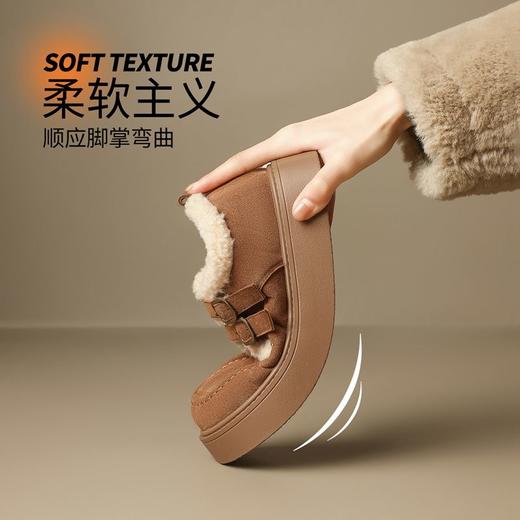 ZHR加厚保暖棉鞋2024新款冬季厚底雪地靴废土风ins爆款毛绒勃肯鞋 商品图4