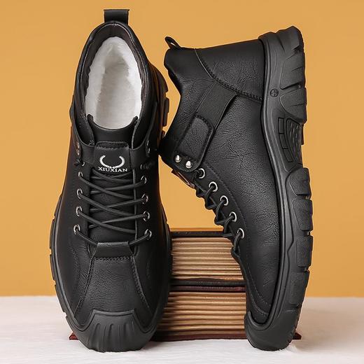 冬季男士马丁靴户外棉靴子厚底高帮鞋加绒棉鞋百搭运动休闲鞋 商品图1