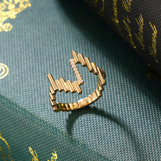 子佩集S925银【波动情愫】戒指纯银【KK1774R】时尚镀金2501 商品图1