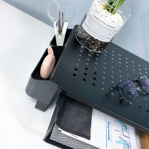 笔记本电脑显示器增高散热架带通风孔与抽屉办公收纳桌面 商品图3