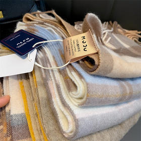 2024新款美拉德100%wool澳洲纯羊毛格子围巾冬季百搭保暖情侣围脖！