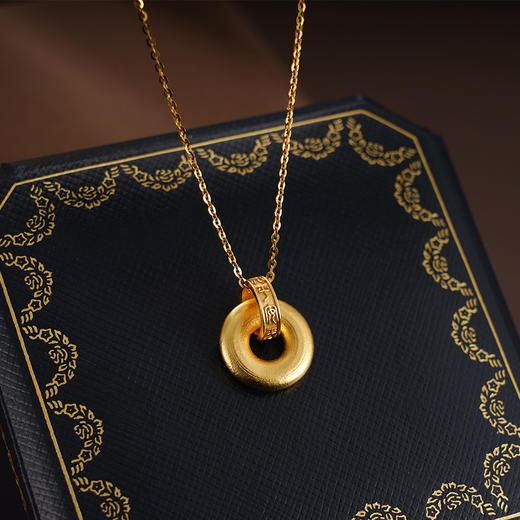 子佩集S925银【再续钱缘】项链纯银【AE00302】原创2镀金平安扣2501 商品图1