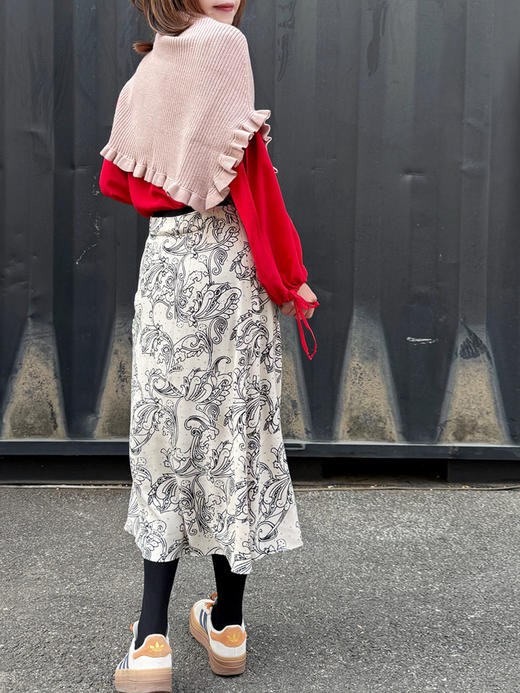 TYNVIE 荷叶边高领针织斗篷-粉色 商品图12