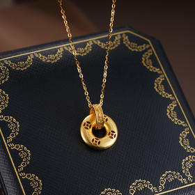 子佩集S925银【再续钱缘】项链纯银【AE00302】原创2镀金平安扣2501