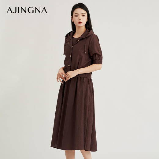 【商场同款】阿菁娜2024春夏新款休闲优雅短款防晒连帽外套A29X107018 商品图3