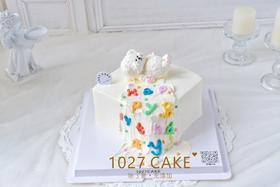 1027CAKE  |  瞌睡小狗  正方形蛋糕  立体小动物
