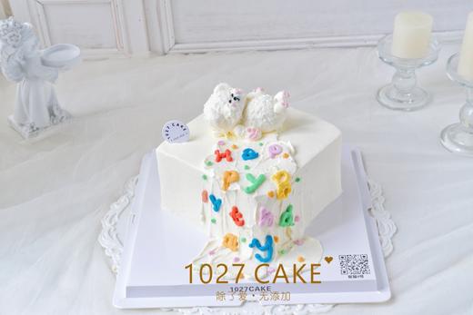 1027CAKE  |  瞌睡小狗  正方形蛋糕  立体小动物 商品图0