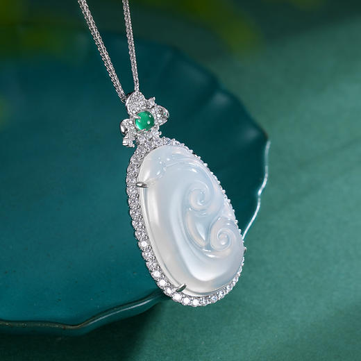 子佩集S925银【涟漪之沁】吊坠纯银【DZ018293】白玉髓(不含链)2501 商品图1