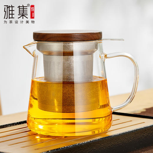 雅集玻璃壶璃山壶550ml（钛茶隔木盖款） 商品图1