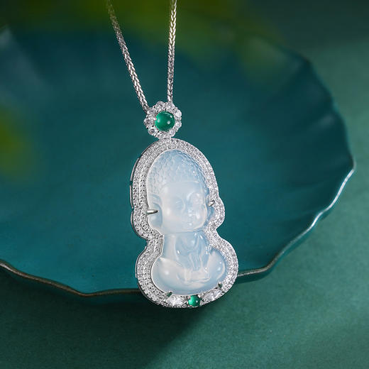 子佩集S925银【一念佛心】吊坠纯银【DZ018130】白玉髓(不含链)2501 商品图3