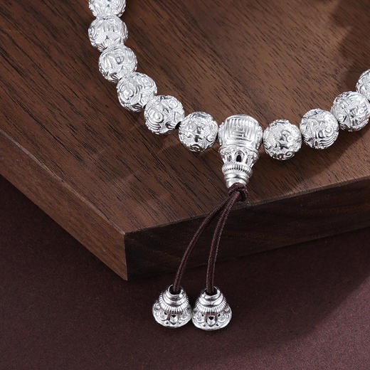 子佩集S990银【百福索绕】手串纯银【HC31142-8】手链原创作品白2501 商品图3