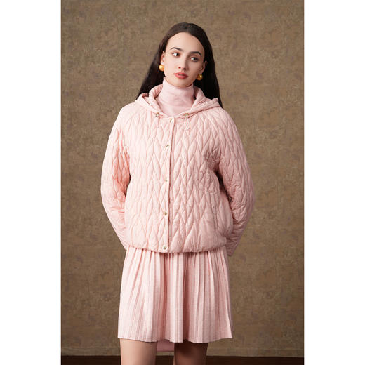 乔万尼新款棉服减龄连帽保暖外套休闲拉链棉服EM4T612 商品图3