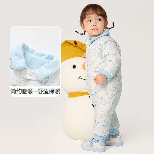 巴拉巴拉连体衣婴儿秋冬装外出加绒抱衣哈衣爬服新款保暖萌趣 商品图3