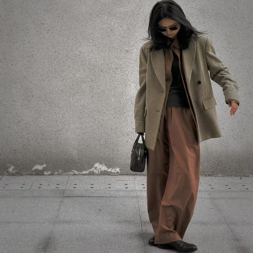 顺丰包邮52311洛诗琳秋冬新款松弛廓形羊毛编织外套587 商品图3